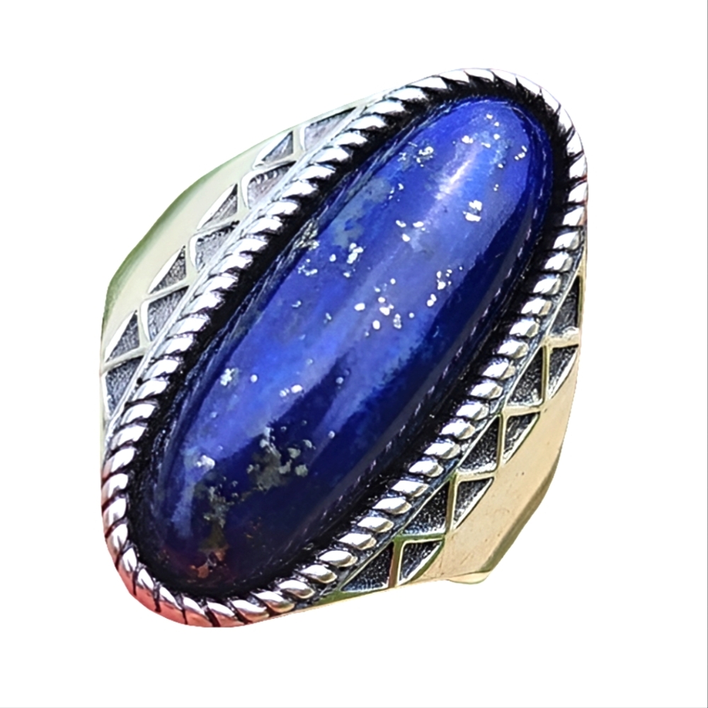 Vintage Shube Dakota West 925 Sterling Silver Ring Size 6 Boho Southwest Lapis